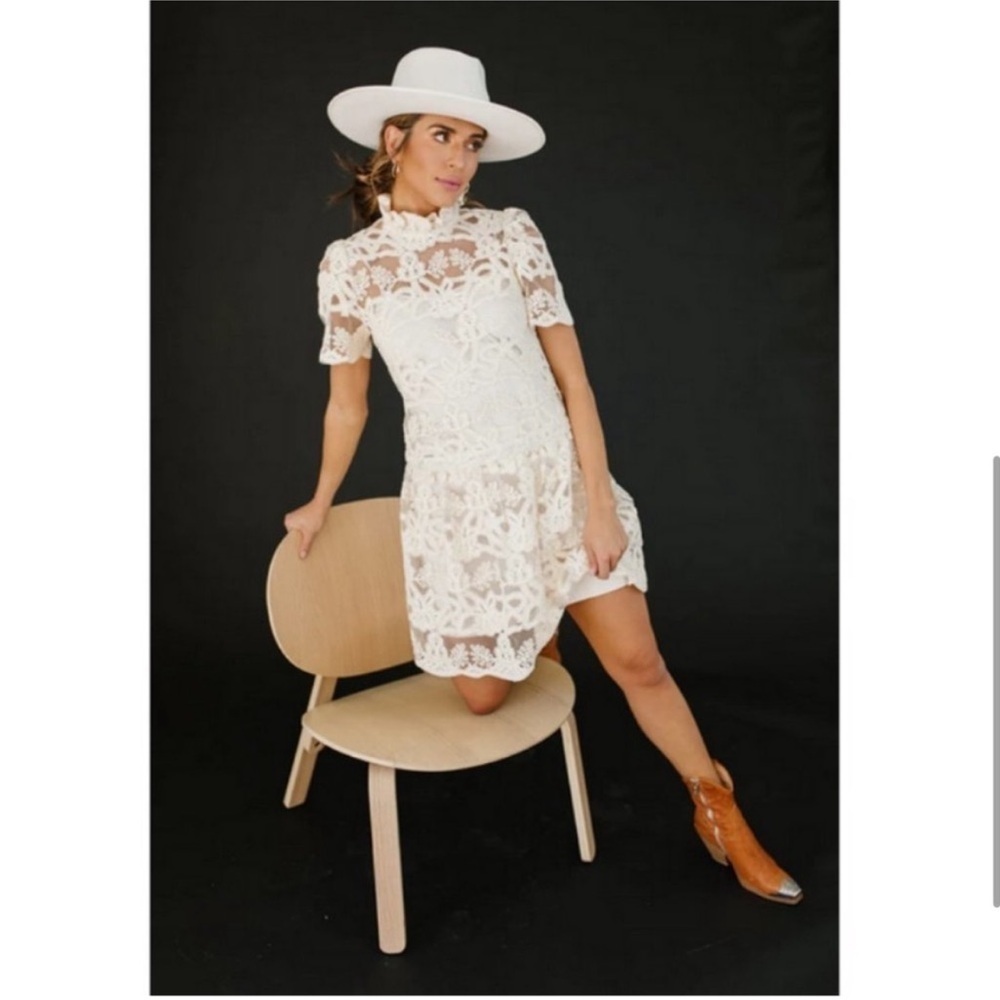 ANTHROPOLOGIE CURRENT AIR Lace Cocktail Mini Dress